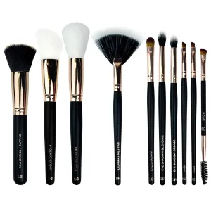 10-Piece Professional Makeup Brush Set – Soft & Fluffy Synthetic Hair Brushes with Strong Powder Pickup – Perfect for Foundation, Blush, Eyeshadow, Contouring