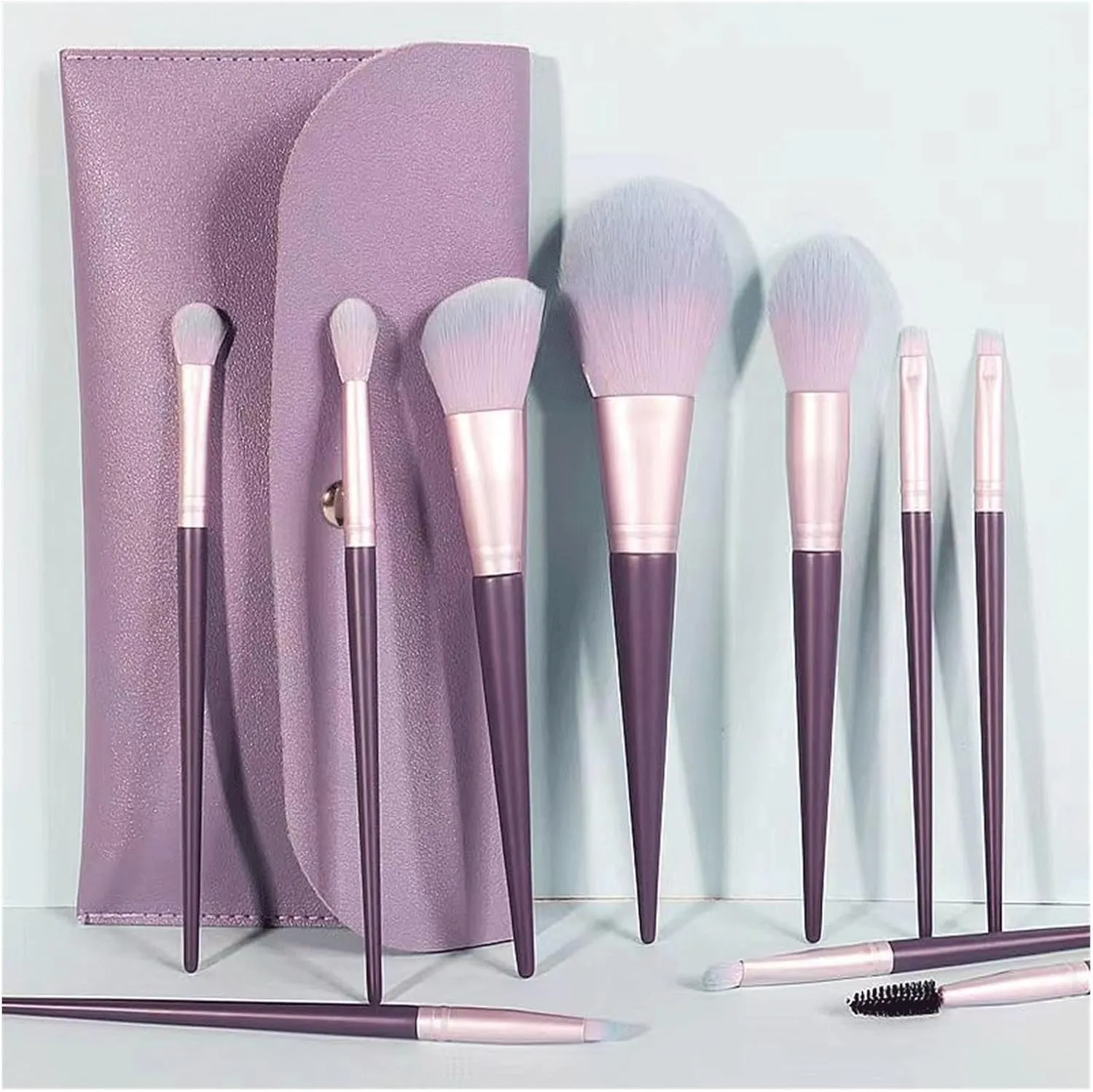 10 Piece Set of Makeup Brushes, Beginner's Complete Set of Makeup Brushes