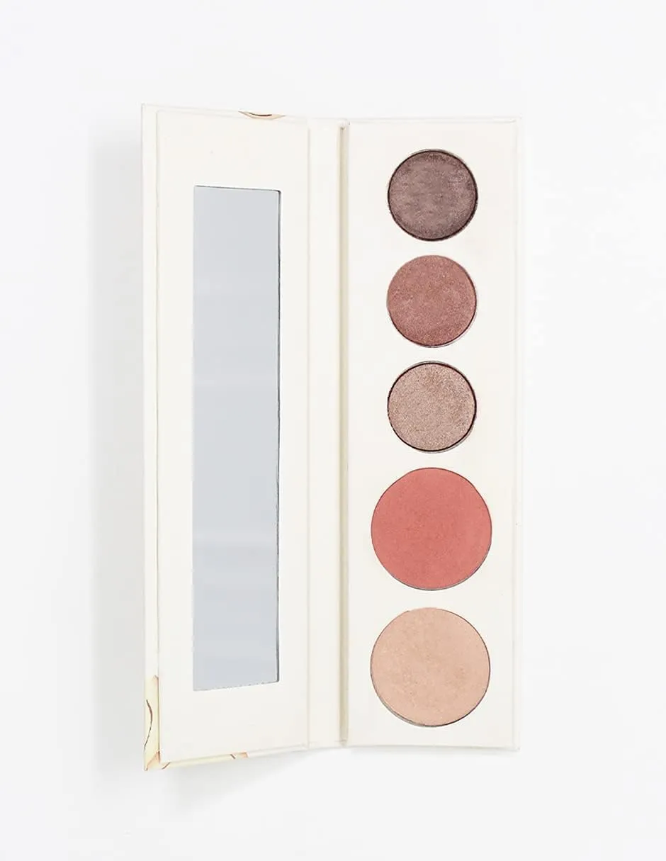 100% PURE Better Naked Makeup Palette All in One Compact 3 Eyeshadow, Blush, Face Highlighter, Fruit Pigmented Natural Nude Neutral Look for All Skin Types - Vegan (Soft Rose, Taupe, Beige Tones)
