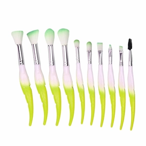 10 Pcs Makeup Brush Set Feather Makeup Brushes Eyeshadow Brush Eye Concealer Foundation Real Makeup Technique (Color : Green, Size : One Size)