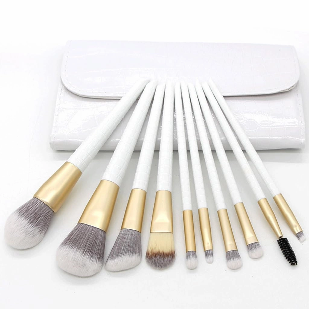 10 pieces of makeup brush set powder eye shadow brush soft hair beauty tools(E)