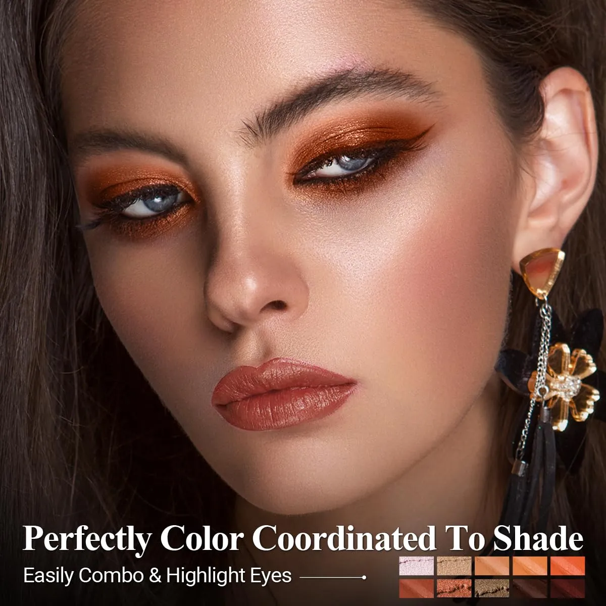 10PCS Eyeshadow Stick,Shimmer And Matte Brown Metallic Cream Eyeshadow Pencil Crayon with Smudge-proof & Waterproof,Eye Brightener Stick