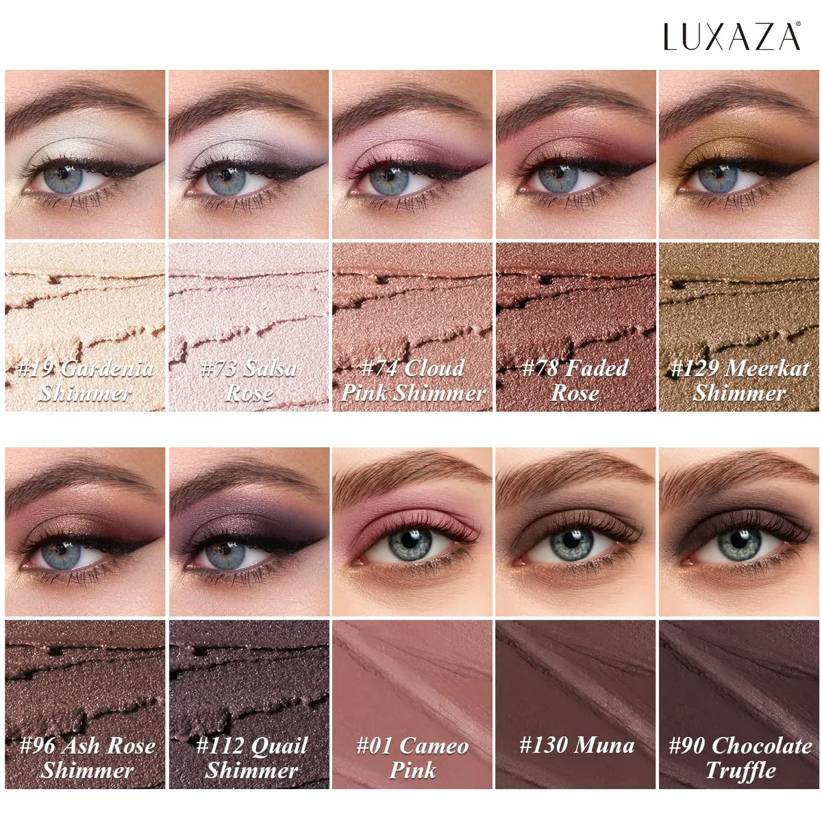 10PCS Eyeshadow Stick,Shimmer And Matte Neutral Brown Eye Shadow Sticks Pencil Crayon, Eye Brightener Stick With Crease-proof Formula,Waterproof & Long Lasting