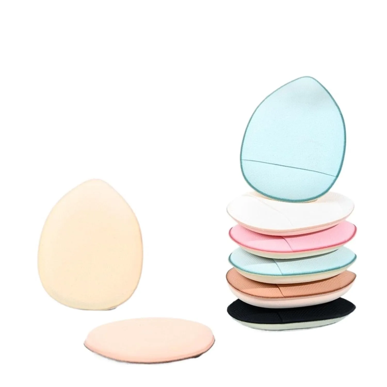 1/3/5/10 Pcs Mini Finger Puff Foundation Powder Detail Makeup Sponge Face Concealer Cream Blend Cosmetic Accessories Makeup Tool (Color : H1-White10pcs)