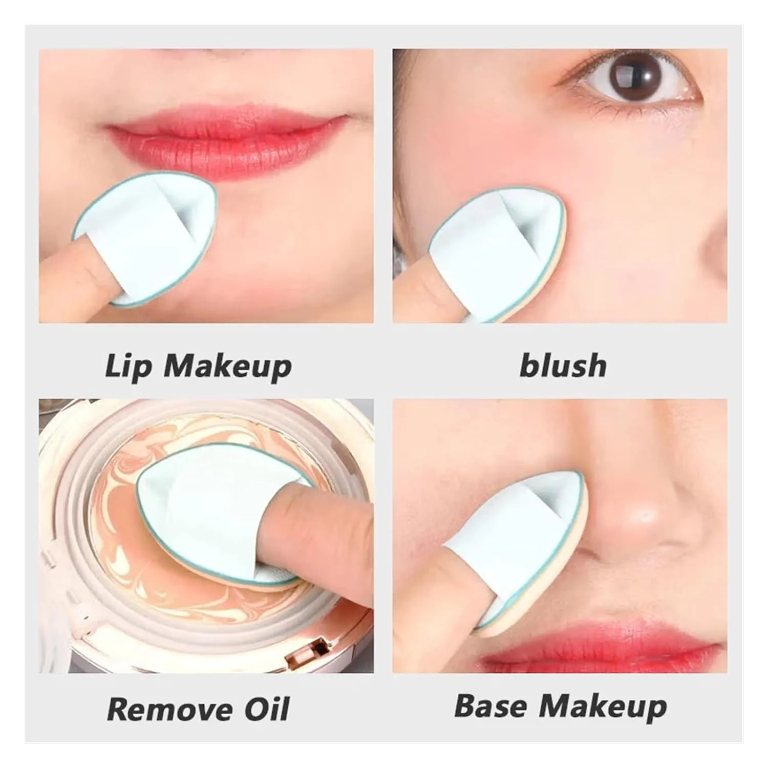 1/3/5/10 Pcs Mini Finger Puff Foundation Powder Detail Makeup Sponge Face Concealer Cream Blend Cosmetic Accessories Makeup Tool (Color : H1-White10pcs)
