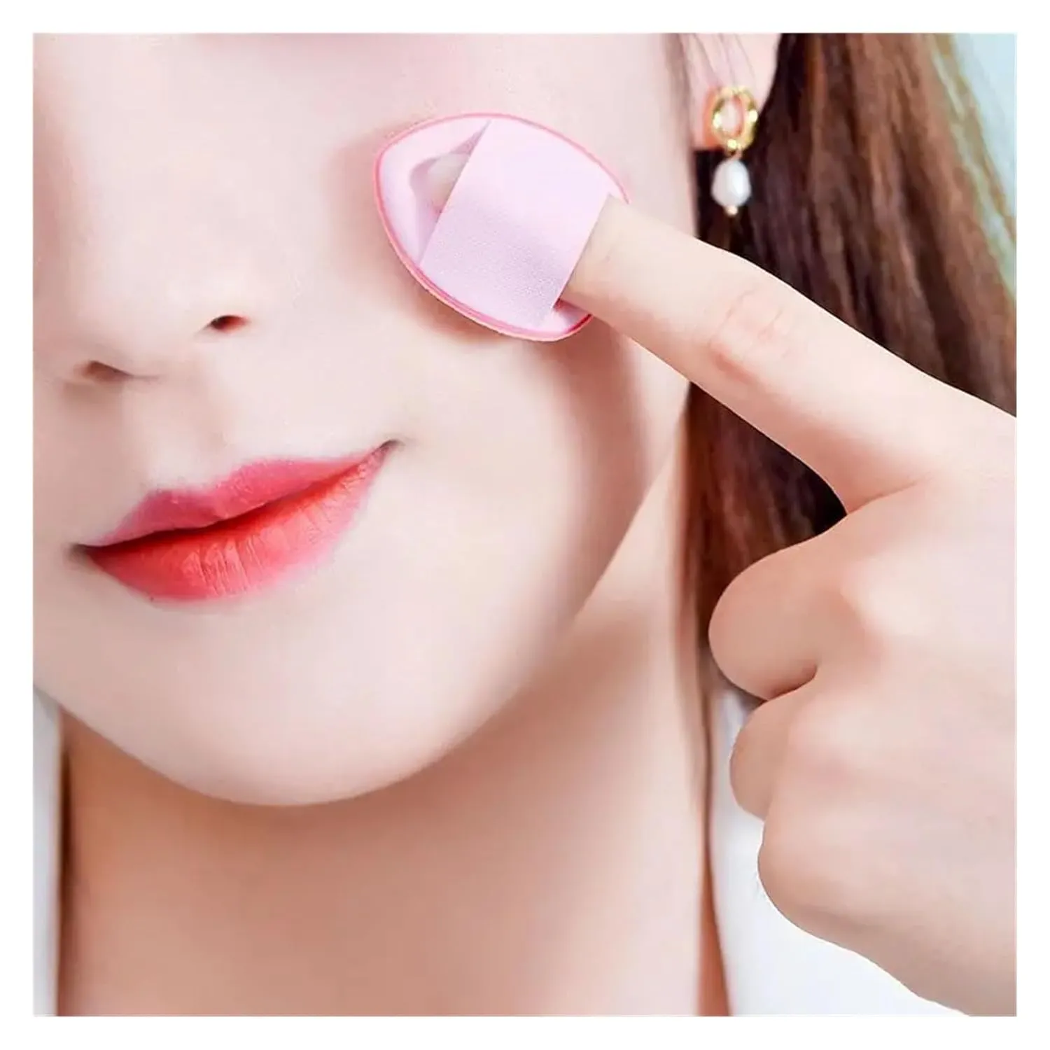 1/3/5/10 Pcs Mini Finger Puff Foundation Powder Detail Makeup Sponge Face Concealer Cream Blend Cosmetic Accessories Makeup Tool (Color : H1-White10pcs)