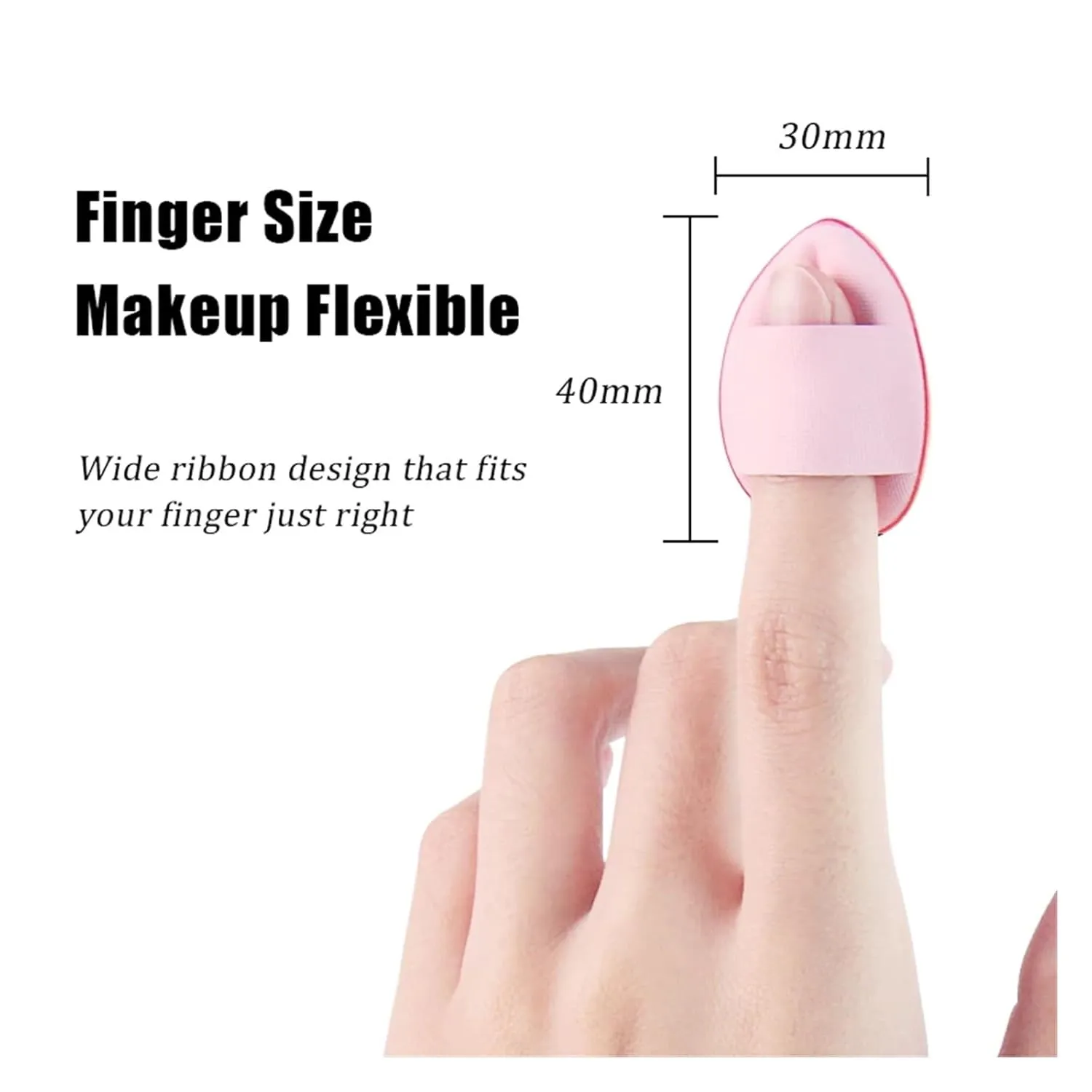 1/3/5/10 Pcs Mini Finger Puff Foundation Powder Detail Makeup Sponge Face Concealer Cream Blend Cosmetic Accessories Makeup Tool (Color : H1-White10pcs)