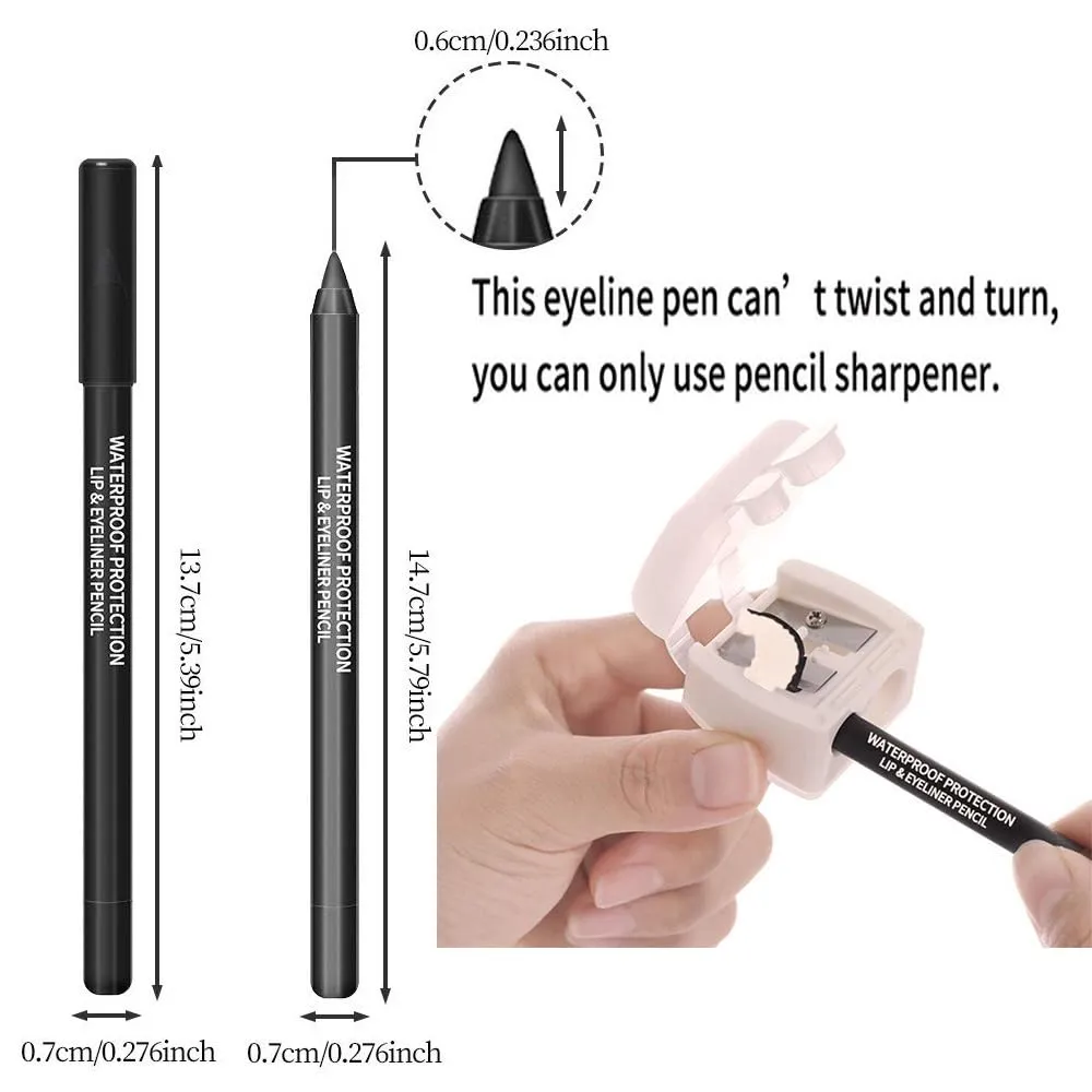 14 Color Eyeliner Shades Pen, High Color Pearl Gloss Finish, Smoked Punk Gothic Eyeliner Pen, Pearl Eyeliners Kit Metallic Eyeshadow Pencil, Eye Liner Pencils for Women (14 color)