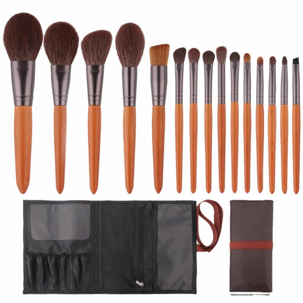 15 piece suit beech yellow rod eye shadow powder powder blusher halo dyed wool hair