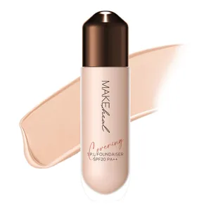 1.P.L FOUNDAISER FOUNDATION matte finish, liquid foundation with wand, long lasting full coverage, blendable, 28g 0.99 fl Oz [21-C PEONY]
