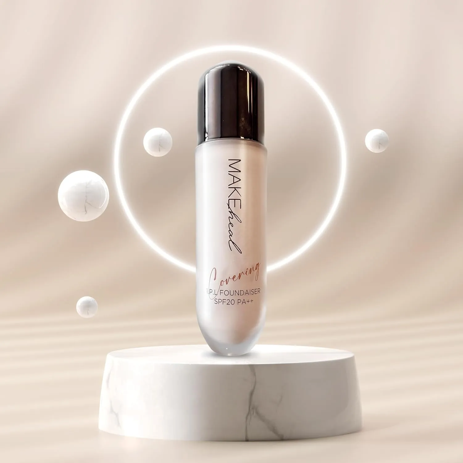 1.P.L Foundaiser Foundation with SPF 20 PA  , Korean Foundation, Long-Lasting & Flawless Coverage, For Fair to Light Skin Tones, From the Makers of Mediheal (0.98oz) (19N - Purity)