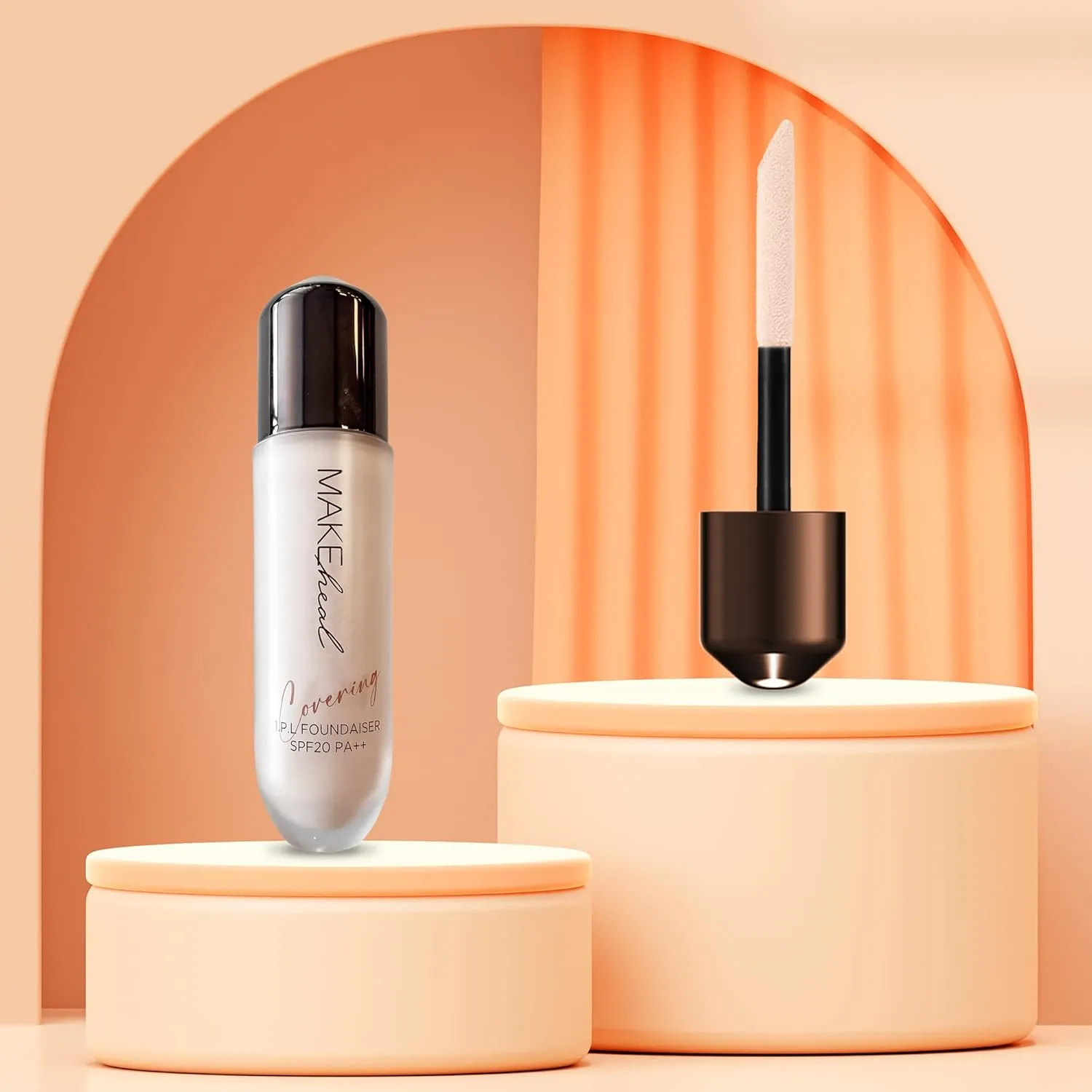 1.P.L Foundaiser Foundation with SPF 20 PA  , Korean Foundation, Long-Lasting & Flawless Coverage, For Fair to Light Skin Tones, From the Makers of Mediheal (0.98oz) (19N - Purity)