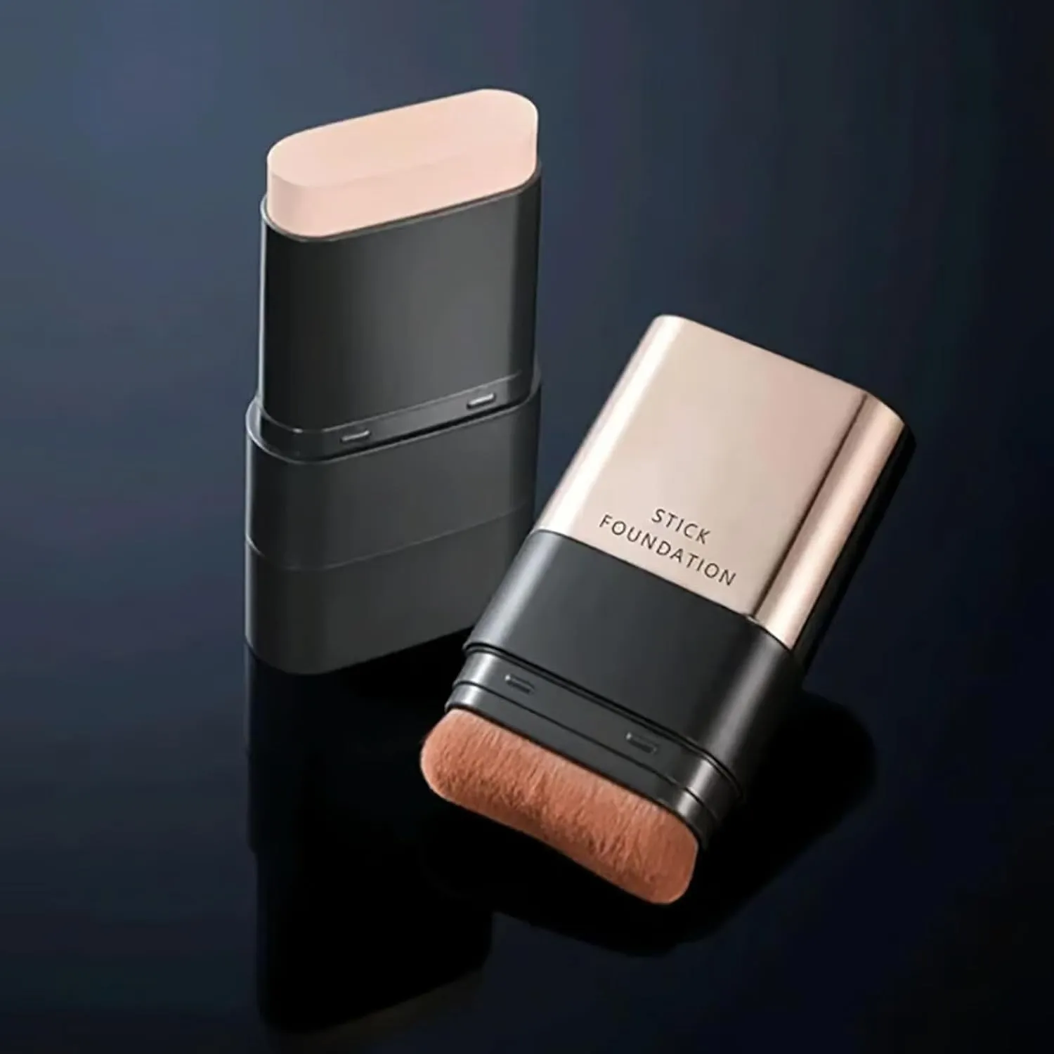 2 in 1- Luxury Anti-Wrinkle Foundation Stick, Instant Concealing Foundation Stick with Built-In Brush, Korea Flawless Eraser Foundation Stick, Natural Matte Foundation Stick (Natural*2, 20g)