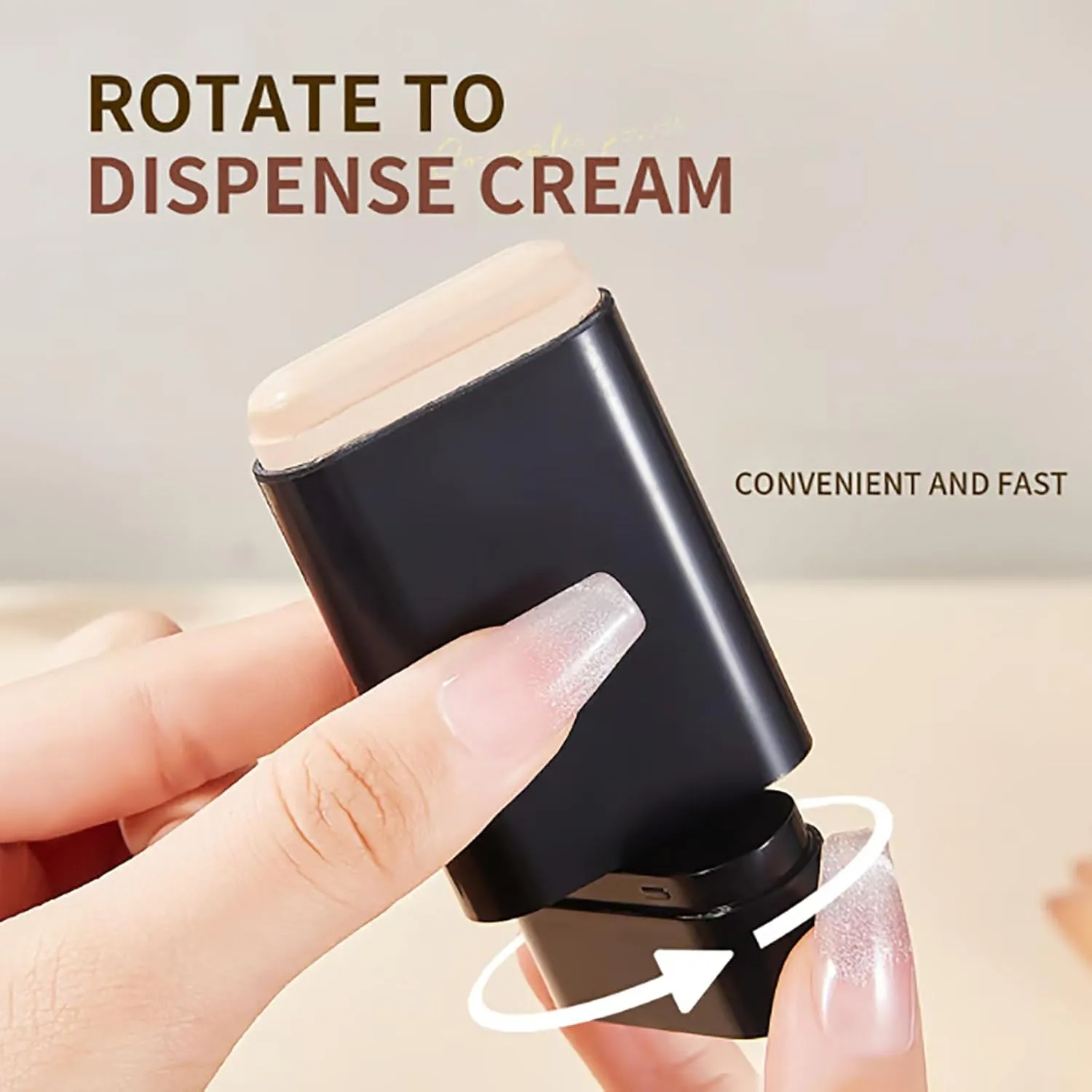 2 in 1- Luxury Anti-Wrinkle Foundation Stick, Instant Concealing Foundation Stick with Built-In Brush, Korea Flawless Eraser Foundation Stick, Natural Matte Foundation Stick (Natural*2, 20g)