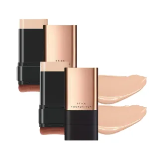 2 in 1- Luxury Anti-Wrinkle Foundation Stick, Instant Concealing Foundation Stick with Built-In Brush, Korea Flawless Eraser Foundation Stick, Natural Matte Foundation Stick (Natural*2, 20g)
