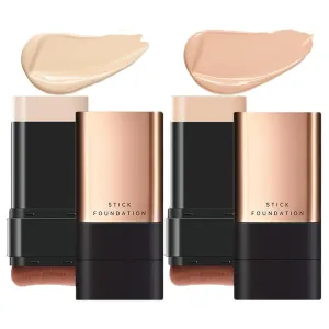 2 In 1- Luxury Anti-Wrinkle Foundation Stick, Korea Flawless Eraser Foundation Stick With Brush, Contour Stick Foundation Face Stick, Makeup Eraser Korean Foundation Stick (Brilliant White   Natural)