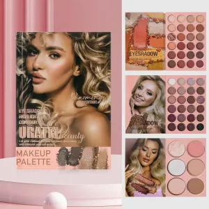 2-Layer/3-Layer Multi - Functional Beauty Book Kit- Style Makeup Palette Ingeniously Combines Eyeshadows, Blushes, Highlighters, Contour Powders In One,Best Choice for A Gift for Women (3-Layer A)
