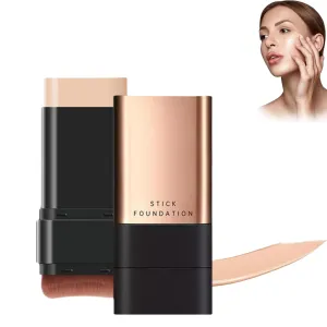 2025 Korean Hydrating Lightweight Foundation Stick with Brush, 2 in 1- Luxury Anti-Wrinkle Foudation Stick, Korea Flawless Eraser Foundation Stick, Double Head Foundation Stick (Natural Colour)