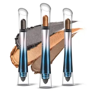 24H Longwear Cream Eyeshadow Stick,3 PCS Metallic Brown Eyeshadow Pencil Crayon Eye Brightener Sticks, Waterproof Eye Shadow Pencil Eye Makeup