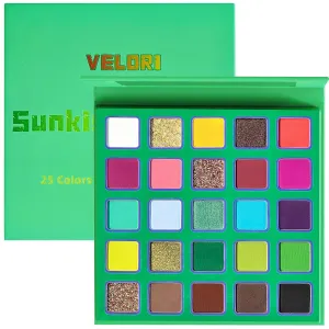 25 Color Bold Eyeshadow Palette - Highly Pigmented Matte & Shimmer Shades - Long-Lasting, Blendable, Crease-Proof Formula - Travel-Friendly with Mirror - Perfect for Holiday & Cosplay