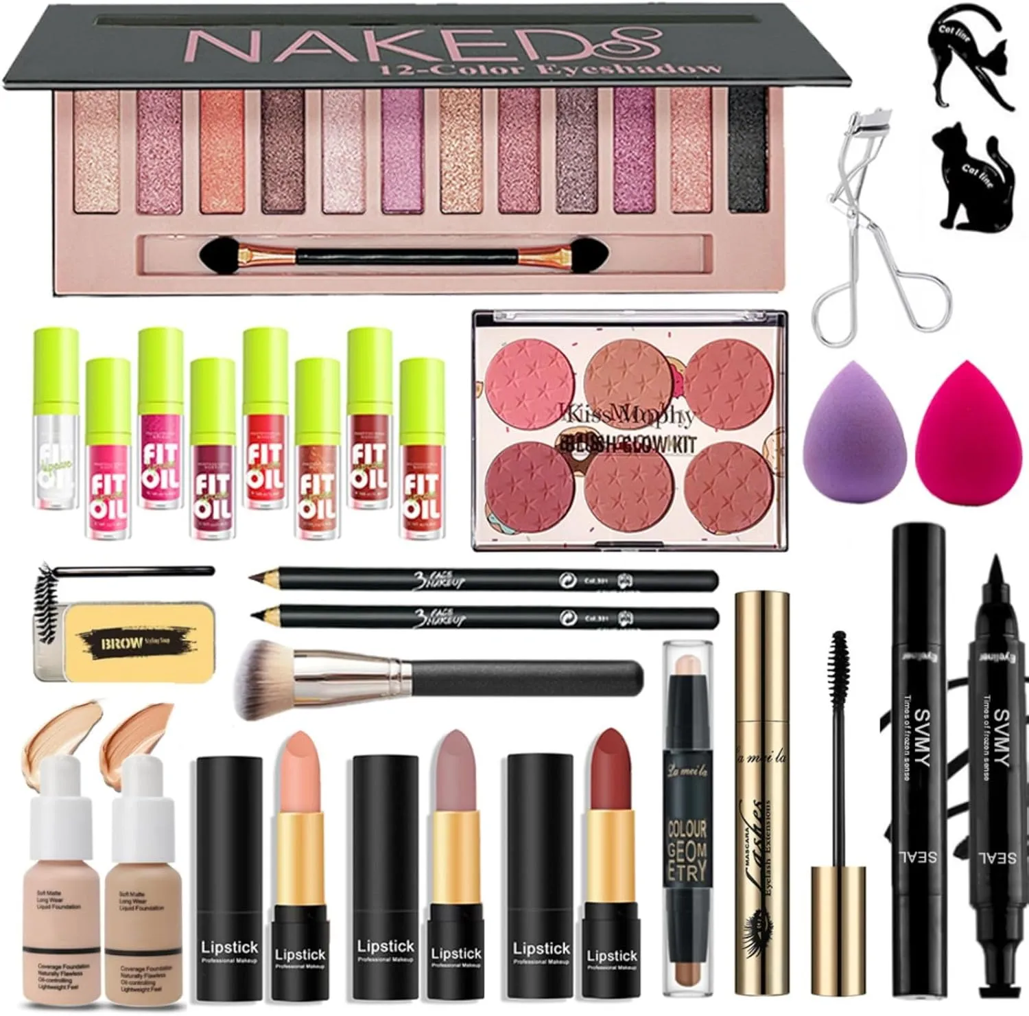 28 Pcs All in One Full Makeup Kit for Women, Makeup Set for Women&Beginner,Eyeshadow, Foundation, Lipsticks, Eyeliner, Mascara, Brow Soap Make Up Gift Set for Women Teen Makeup Kit For Girl