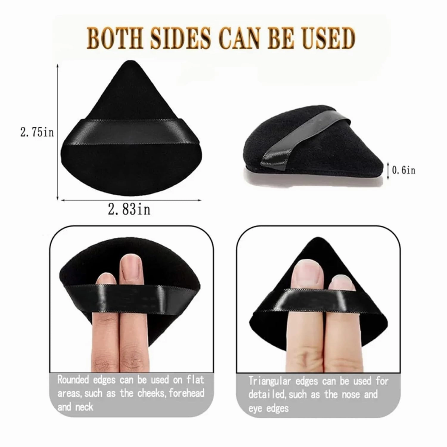 2/6Pcs Triangle Powder Puff Soft Velvet Cosmetic Puff Face Makeup Sponge Foundation Puff Makeup Blender Beauty Make Up Tools(6PCS Skin with box)
