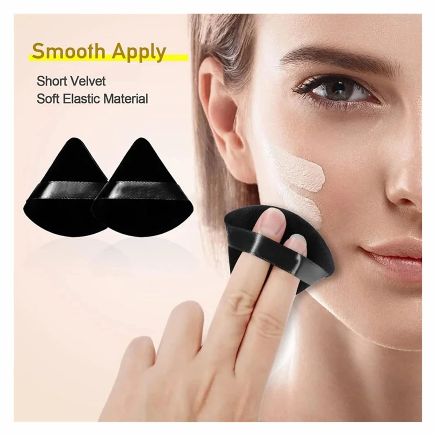 2/6Pcs Triangle Powder Puff Soft Velvet Cosmetic Puff Face Makeup Sponge Foundation Puff Makeup Blender Beauty Make Up Tools(6PCS Skin with box)