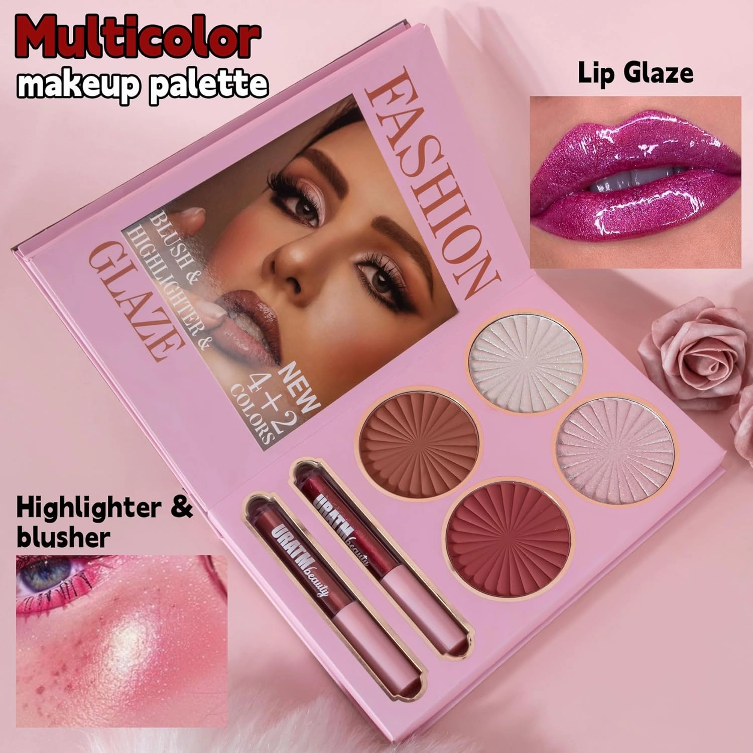 2-Layer/3-Layer Multi - Functional Beauty Book Kit- Style Makeup Palette Ingeniously Combines Eyeshadows, Blushes, Highlighters, Contour Powders In One,Best Choice for A Gift for Women (2-Layer B)