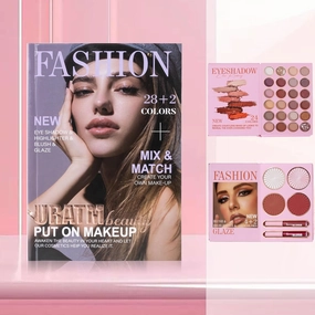 2-Layer/3-Layer Multi - Functional Beauty Book Kit- Style Makeup Palette Ingeniously Combines Eyeshadows, Blushes, Highlighters, Contour Powders In One,Best Choice for A Gift for Women (2-Layer B)
