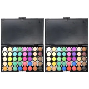2pcs Color Eyeshadow Palette Highly Pigmented Pressed Eyeshadows for Daily Professional Makeup Smooth Texture Versatile Shades for All Skin Tones
