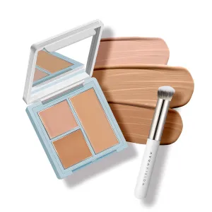 3 Colors Corrector Concealer Palette Full Coverage for Dark Circles Under Eyes Erase Redness Blemishes Imperfections for All Skin Types (102)