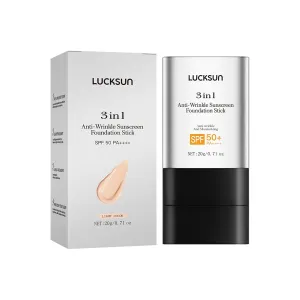 3 in 1 Anti-wrinkle Hydrating Lightweight Foundation Stick Concealer & Makeup, Multi-Use Long-Lasting Formula for All Skin Types (Light, 20g/0.71oz)