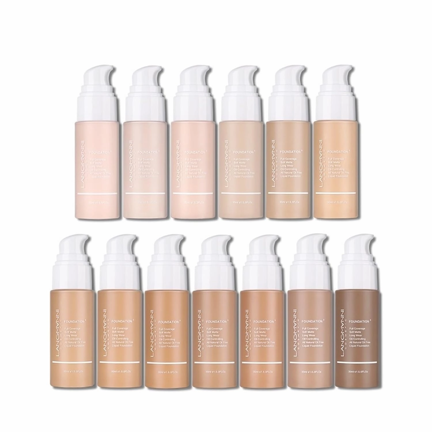 30ml Liquid Foundation Soft Matte Concealer 13 Colors Primer Base Professional Face Make Up Foundation Contour Palette (Color : 04)
