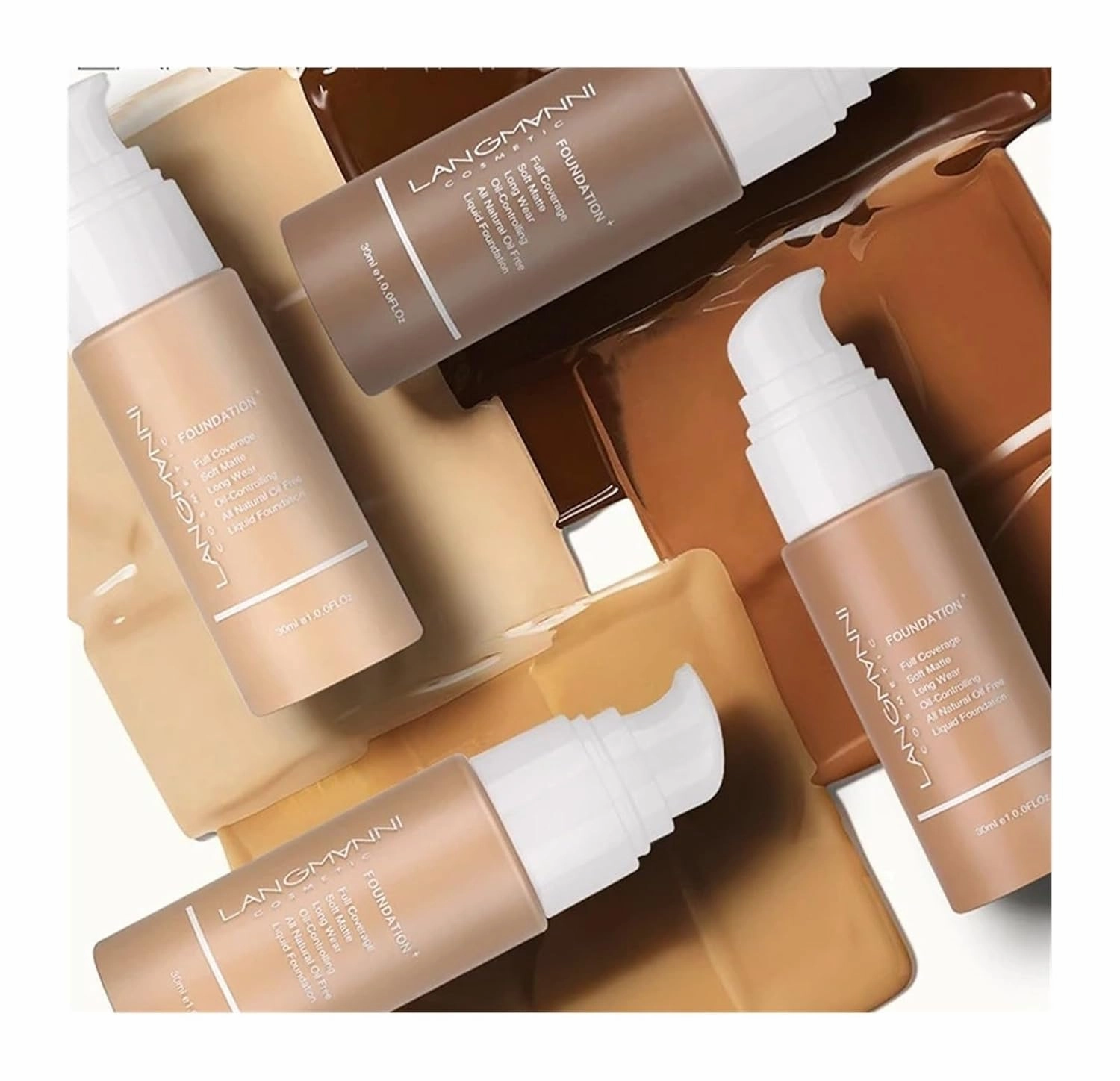 30ml Liquid Foundation Soft Matte Concealer 13 Colors Primer Base Professional Face Make Up Foundation Contour Palette (Color : 04)