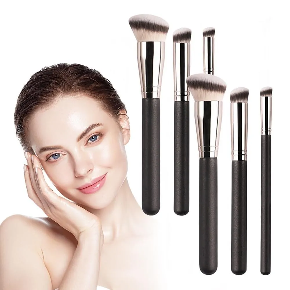 3/6 PCS Beauty Brushes, 101 Foundation Brush, A506 Concealer Brush, Angie Hot & Flashy A506 Concealer, Angled Under Eye Concealer Brushes, Beauty Foundation Contour Conceal Makeup Brush Set (Color :