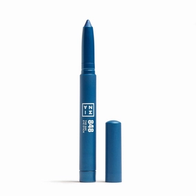 3INA The 24H Eye Stick - Creamy, Waterproof Formula - 2 In 1 Eyeshadow And Eyeliner - Highly Pigmented Shades - 24 Hour Long Lasting - Matte, Sparkly Or Metallic Finish - 848 Light Blue - 0.049 Oz