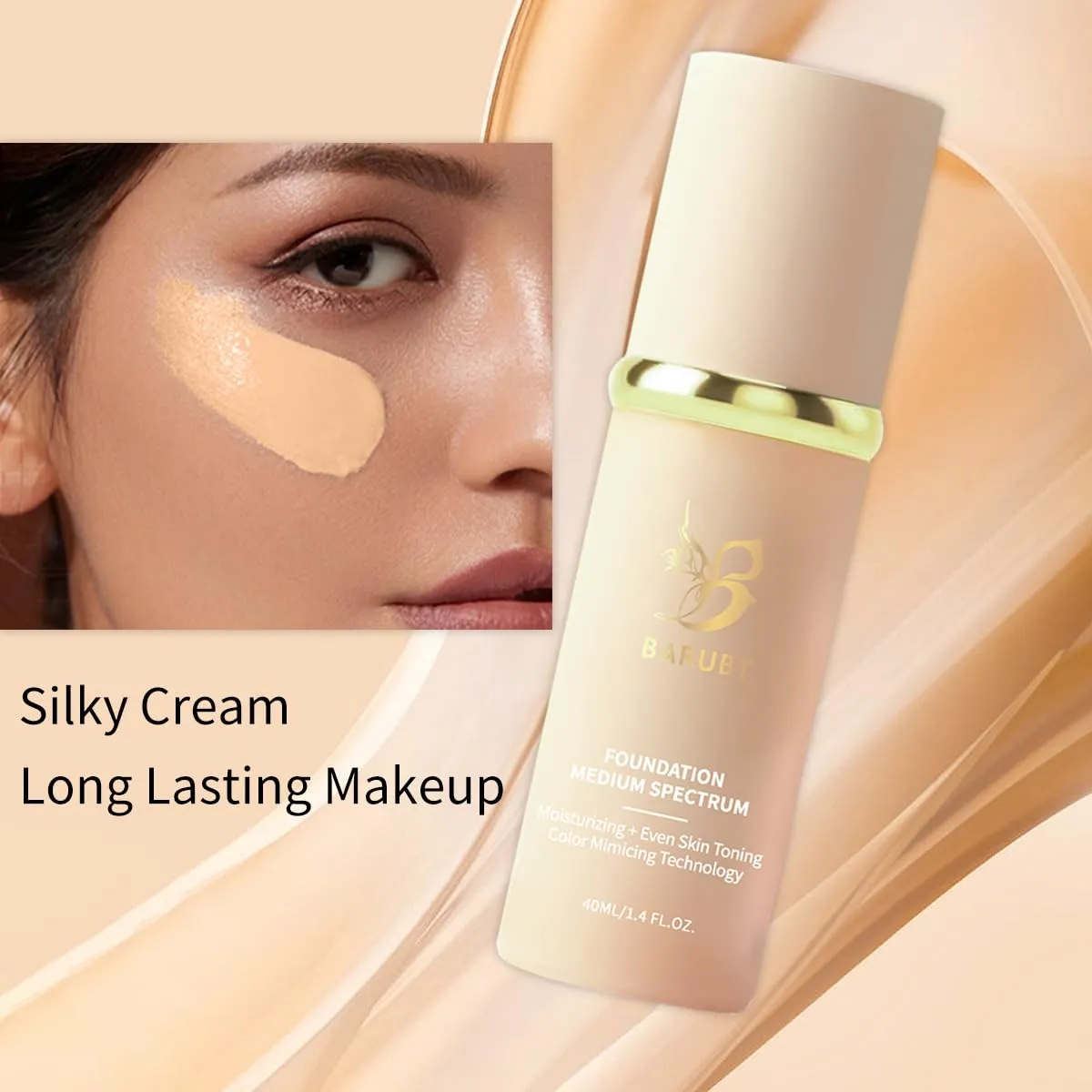 4 in 1 Color-changing Foundation, Smoothes Fine Lines with Sodium Hyaluronate, Hydrating and Nourishing,Concealer, Primer, Waterproof and Sweatproof 2PCS