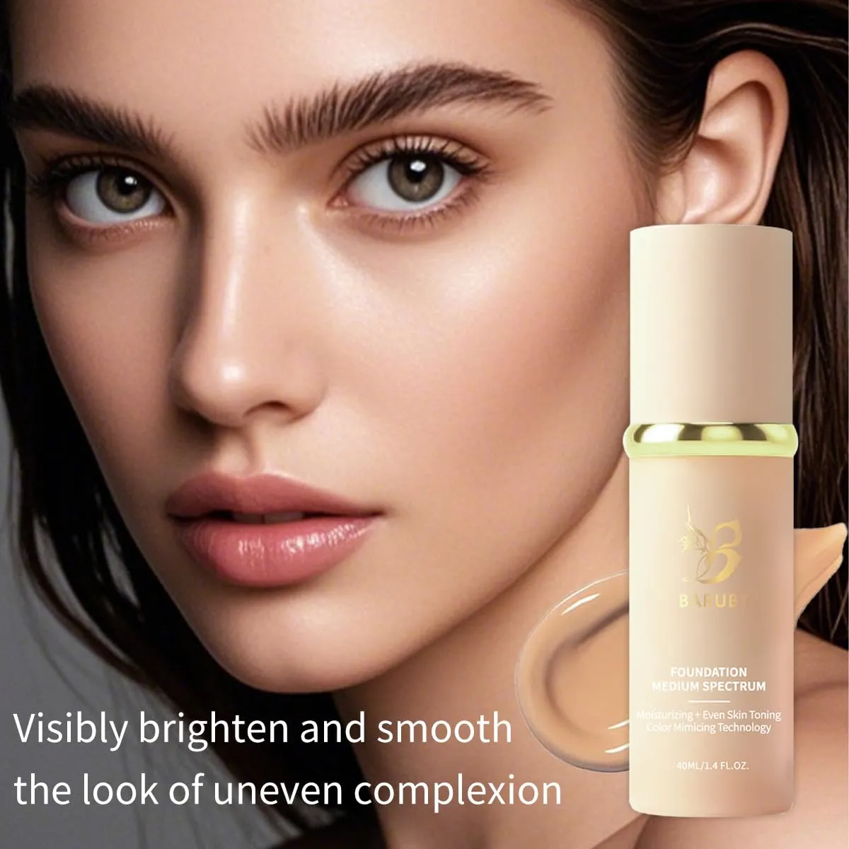 4 in 1 Color-changing Foundation, Smoothes Fine Lines with Sodium Hyaluronate, Hydrating and Nourishing,Concealer, Primer, Waterproof and Sweatproof 2PCS