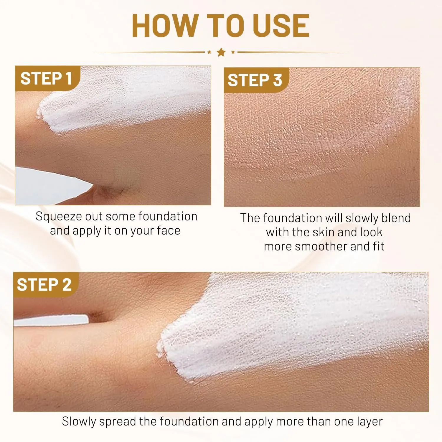 4-in-1 Color Changing Liquid Foundation Complexion Perfector – Long-Lasting CC Cream Foundation - Waterproof & Transfer-Resistant Skin Tint (Natural, 1.0 Fl Oz)