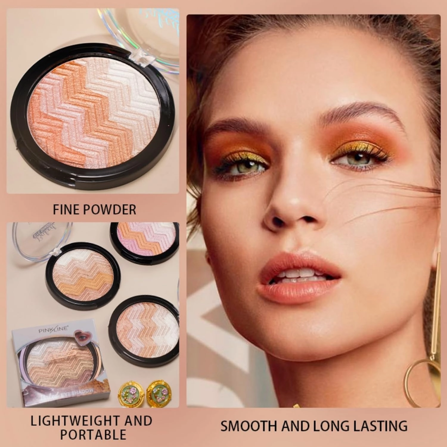 4-Color Baked Eyeshadow Palette - Shimmer & Matte, Low-Saturation Neutral Tones, Long-Lasting, Non-Fading, Blendable & Zero Fallout Eye Shadow for Daily Makeup (#02)