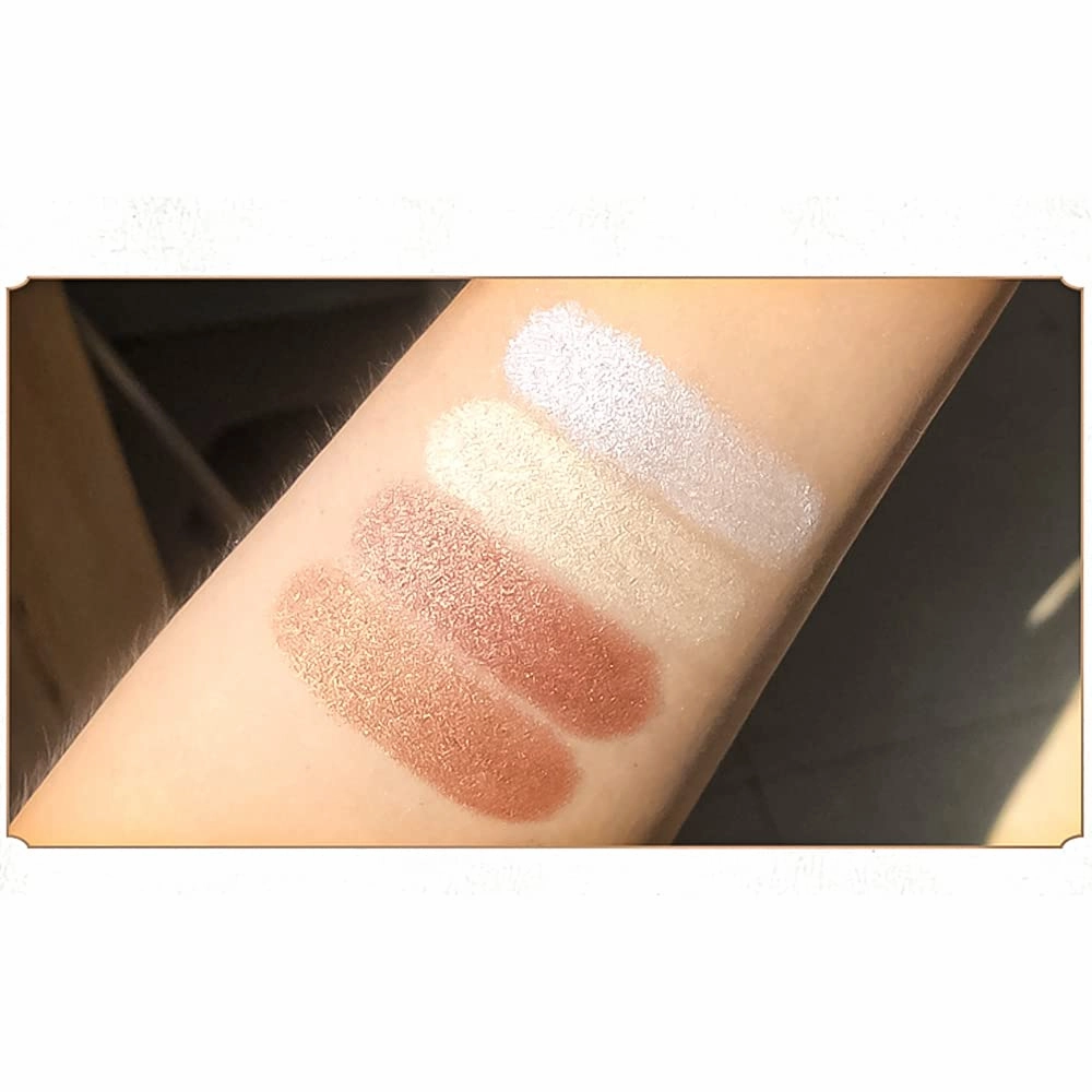 4 Colors Matte Eyeshadow Palette,Highly Pigmented Shimmer Glitter Metallic Eyeshadow Palette Water proof Blendable Long Lasting Natural Colors Make Up Eyeshadow Cosmetics Gift Kit-Great for Travel (#03)