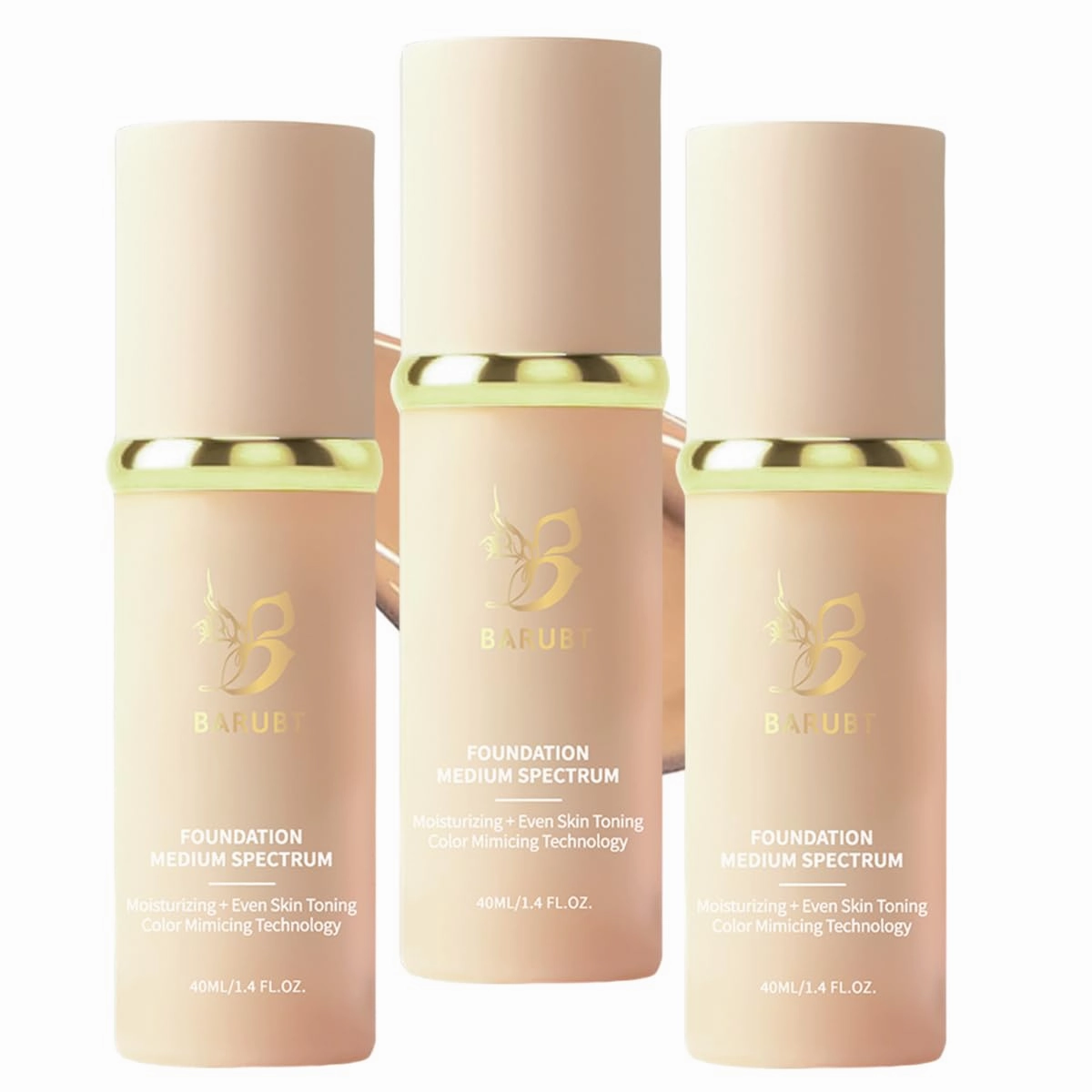 4 in 1 Color-changing Foundation, Smoothes Fine Lines with Sodium Hyaluronate, Hydrating and Nourishing,Concealer, Primer, Waterproof and Sweatproof 3PCS