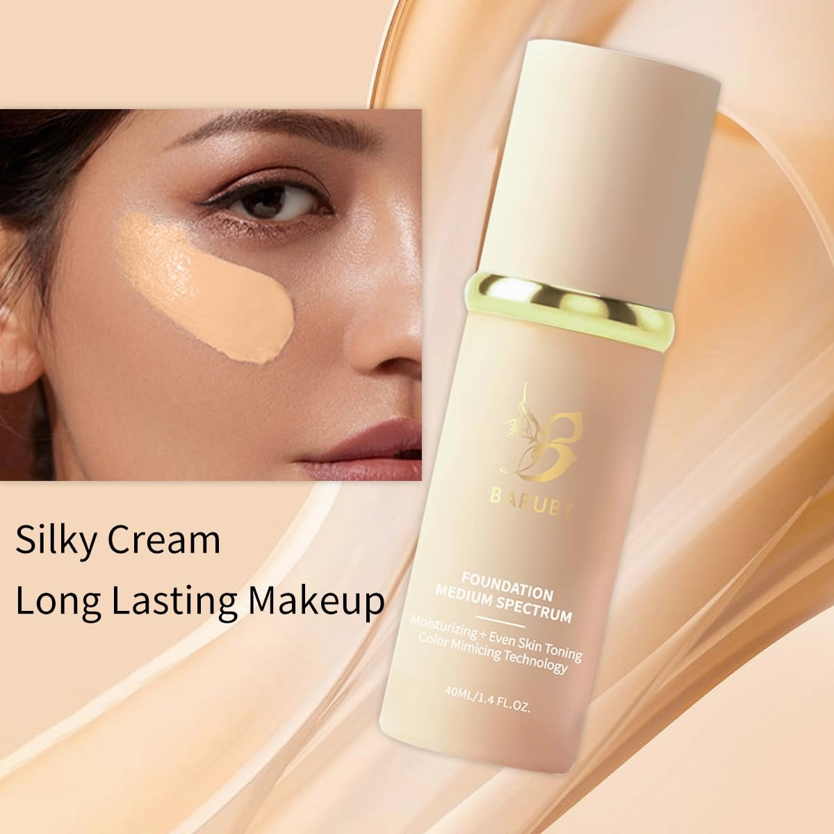 4 in 1 Color-changing Foundation, Smoothes Fine Lines with Sodium Hyaluronate, Hydrating and Nourishing,Concealer, Primer, Waterproof and Sweatproof 3PCS