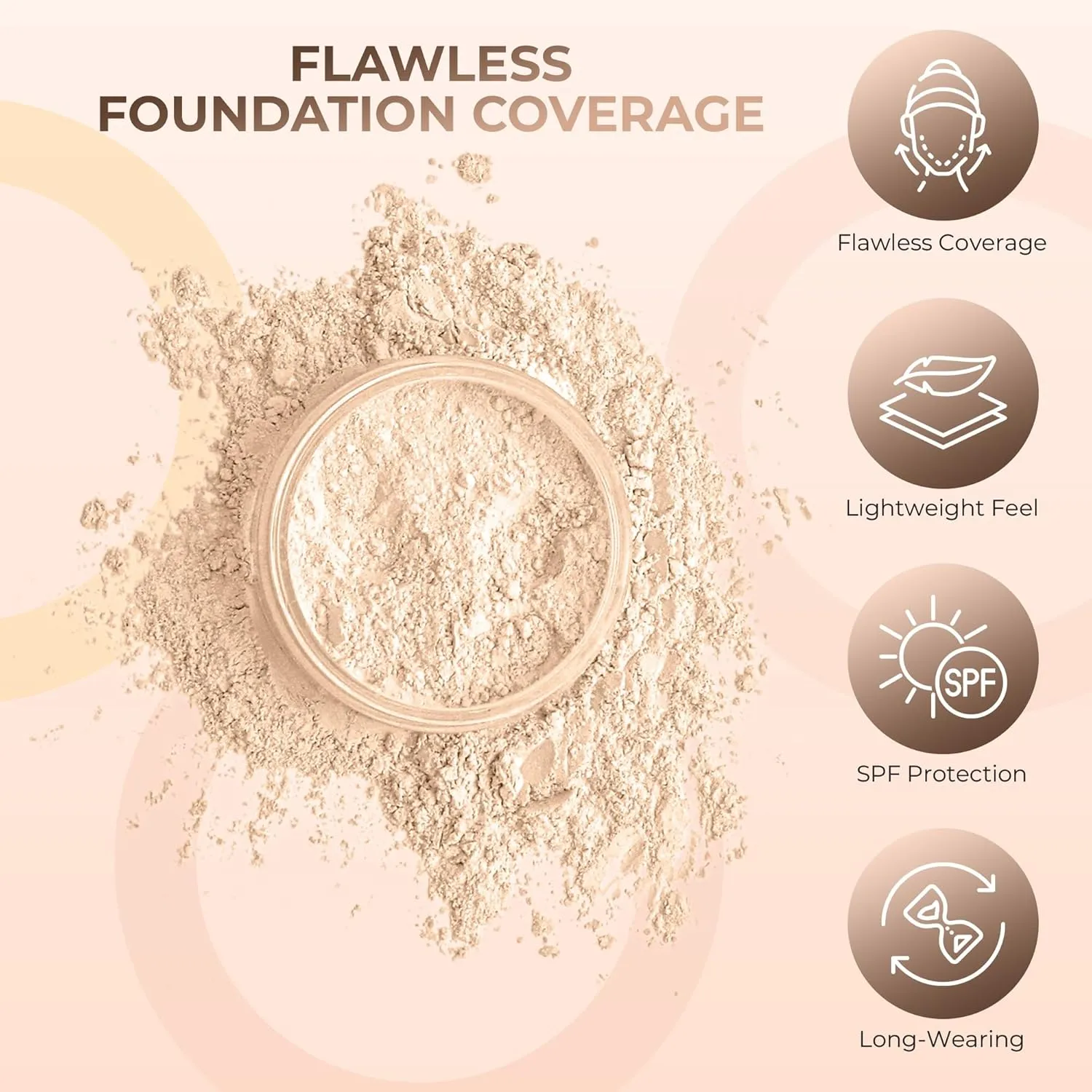 4pc (FAIR 1) KIT w/KABUKI BRUSH Mineral Makeup Matte Loose Powder Foundation Concealer Blush Long Lasting Bare Face Cosmetics