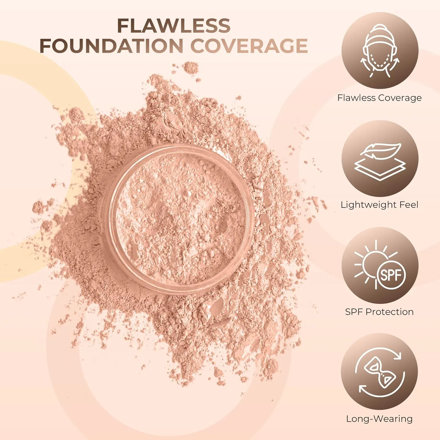 4pc Full Size Kit (Light Tan) Mineral Makeup Matte Translucent Loose Foundation   Kabuki Brush   Concealer   Finishing Setting Powder   Bare Face Full Coverage SPF 30 All Skin Types Waterproof