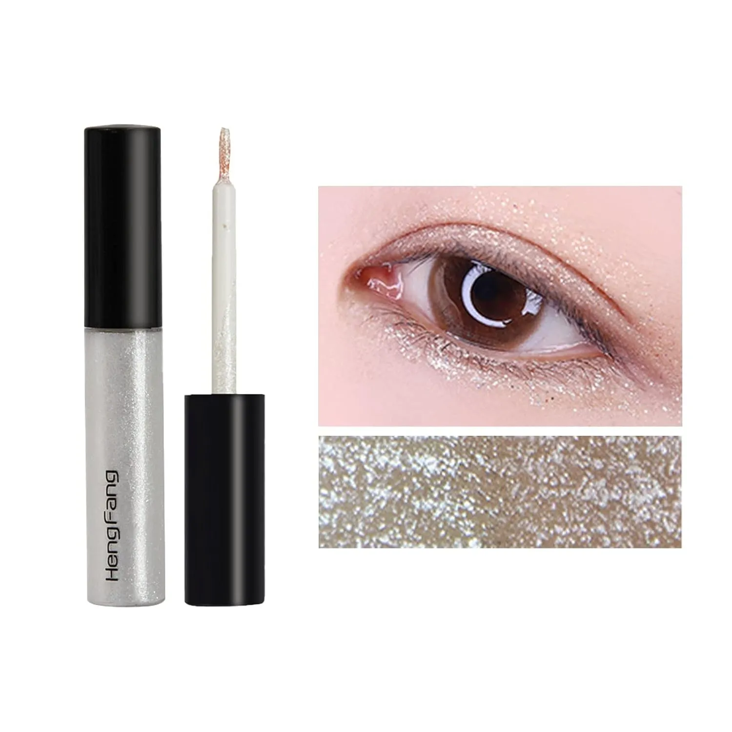 5 ml Pearly Glitter Liquid Eyeshadow, Highly Pigmented Sparkling Shimmer Liquid Eyeliner Shadow, Quick-Drying Water Proof Flashing Sequins Crystal Eye Make Up (A, One Size)