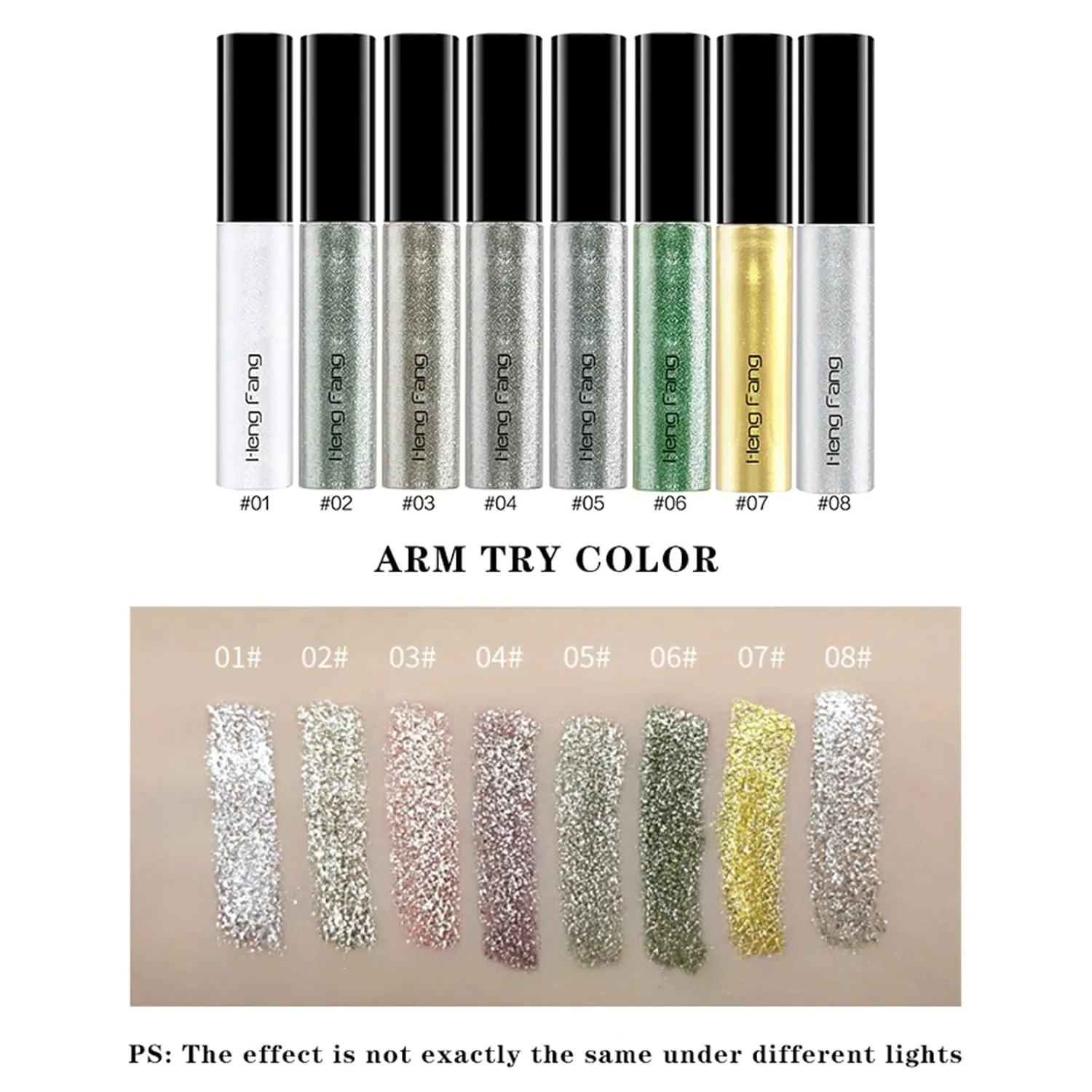 5 ml Pearly Glitter Liquid Eyeshadow, Highly Pigmented Sparkling Shimmer Liquid Eyeliner Shadow, Quick-Drying Water Proof Flashing Sequins Crystal Eye Make Up (A, One Size)