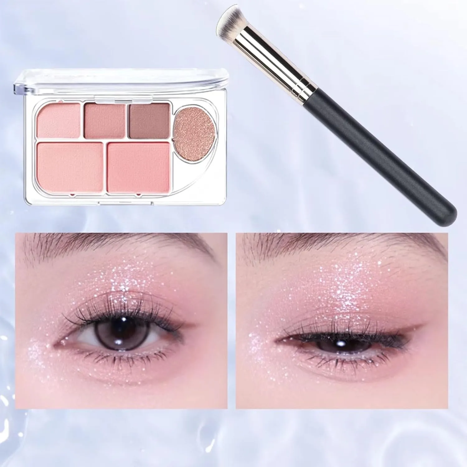 6 Color Eyeshadow Palette, 6-Color Palette, Matte & Shimmer All in One Long Lasting Waterproof Ultra-Blendable Highlighter Blusher Eyeshadow (#01 Oxygen peach)