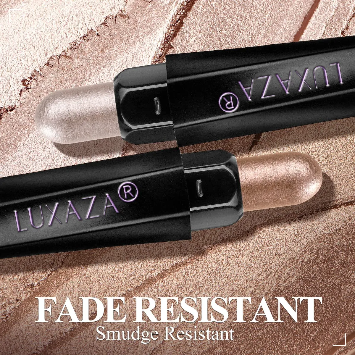6PCS Cream Eyeshadow Stick Makeup Sets, Metallic And Matte Shimmer Eye Shadow Eye Brightener Stick Pencil Crayon, B04-Champagne Pink