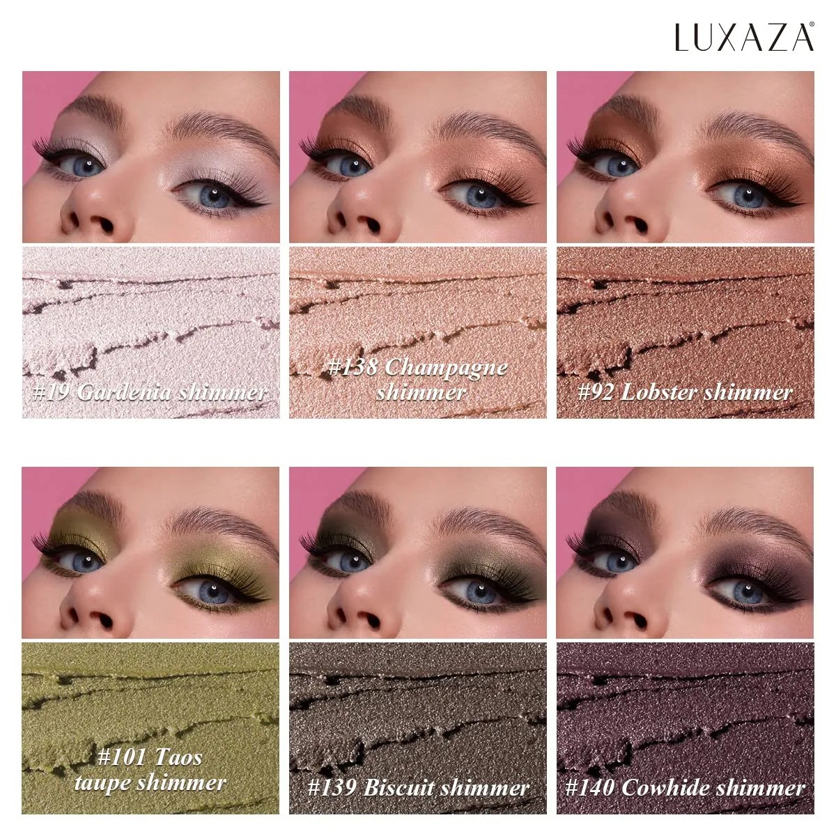 6PCS Cream Eyeshadow Stick Makeup Sets, Metallic And Matte Shimmer Eye Shadow Eye Brightener Stick Pencil Crayon, B04-Champagne Pink